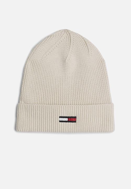 Tommy Hilfiger - Elongated flag beanie - beige