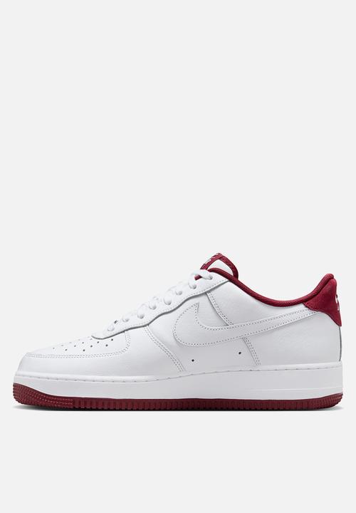 all white air forces with red check