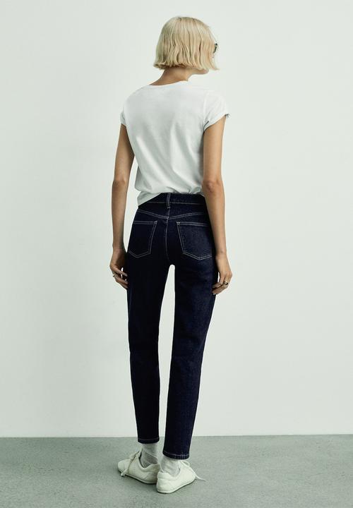 MANGO - Jeans Newmom - Open Blue
