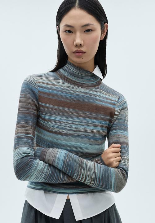 MANGO - Sweater Ridye - Medium Blue