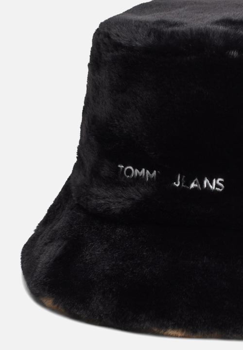 Tommy Hilfiger - Linear fur bucket hat - black