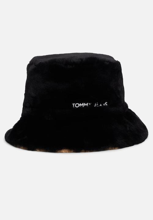 Tommy Hilfiger - Linear fur bucket hat - black