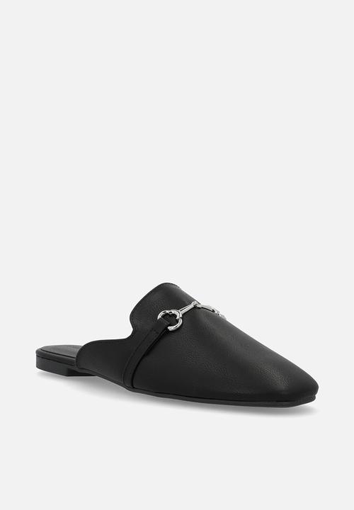 Cotton On - Sophie Slipper Cut Loafer Mule- Black/Silver