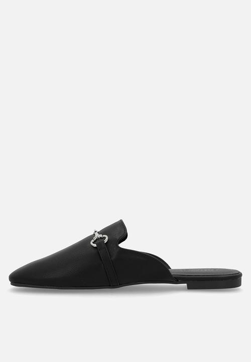Cotton On - Sophie Slipper Cut Loafer Mule- Black/Silver