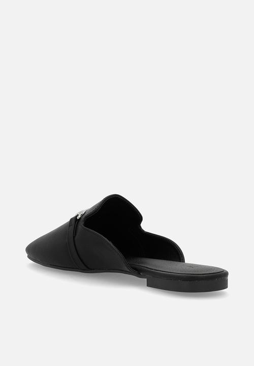 Cotton On - Sophie Slipper Cut Loafer Mule- Black/Silver
