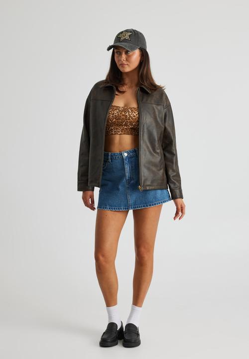 Factorie - Celes Oversize Pu Jacket - Brown
