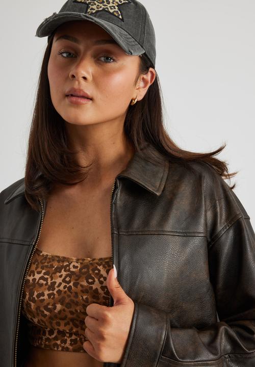Factorie - Celes Oversize Pu Jacket - Brown