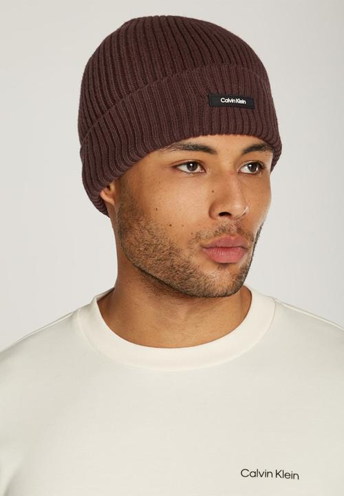 Calvin Klein - Classic Cotton Rib Beanie - Java