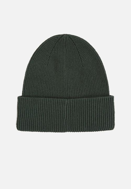 Calvin Klein - Cotton/Wool Fine Rib Beanie - Midnight Forest