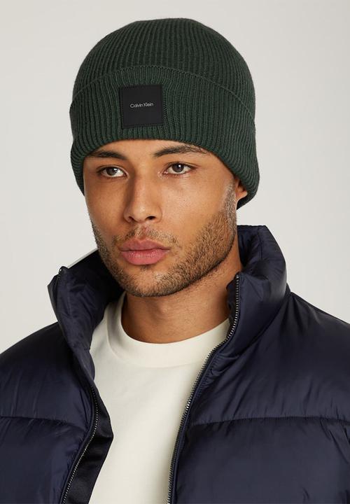Calvin Klein - Cotton/Wool Fine Rib Beanie - Midnight Forest