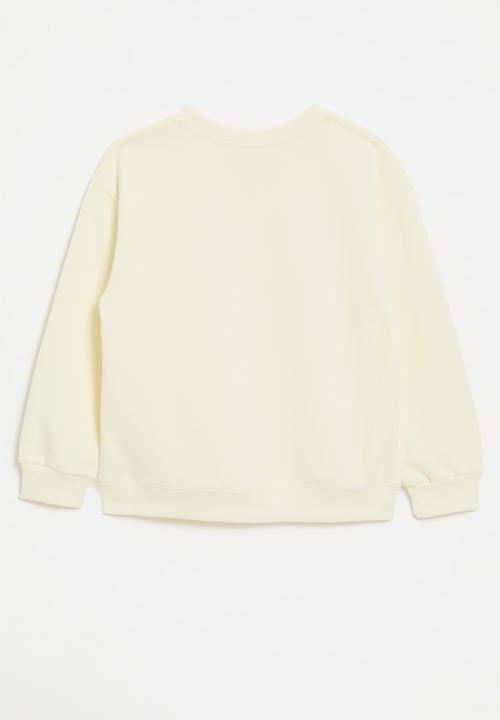 Pop Candy - Bow print sweat top - off white