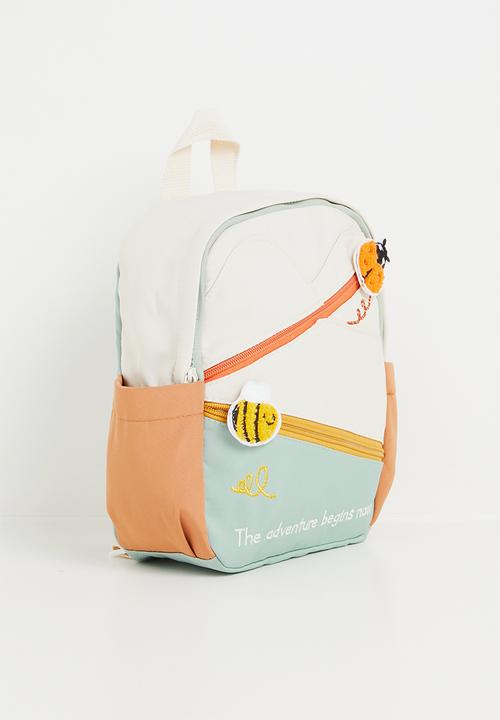 Pop Candy - Colour block back pack - ecru & sage