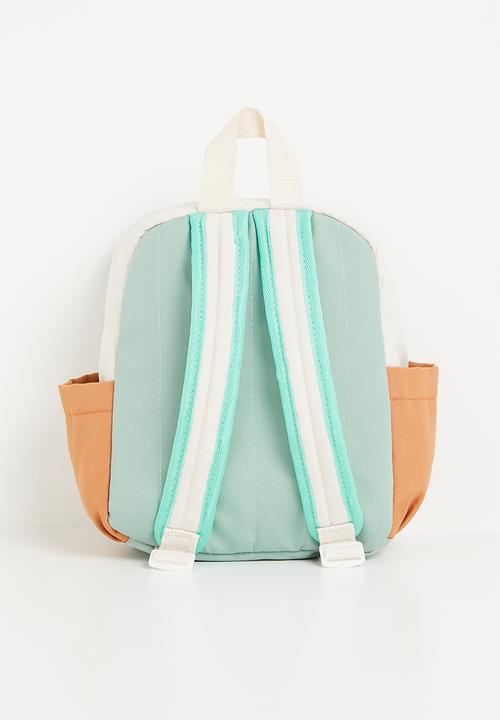 Pop Candy - Colour block back pack - ecru & sage