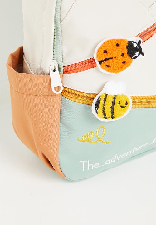 Pop Candy - Colour block back pack - ecru & sage