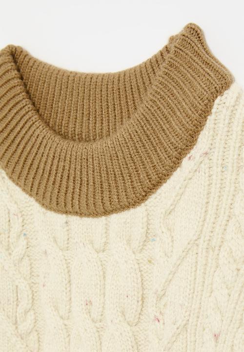 Pop Candy - Colour block crew neck sweater - neutral 