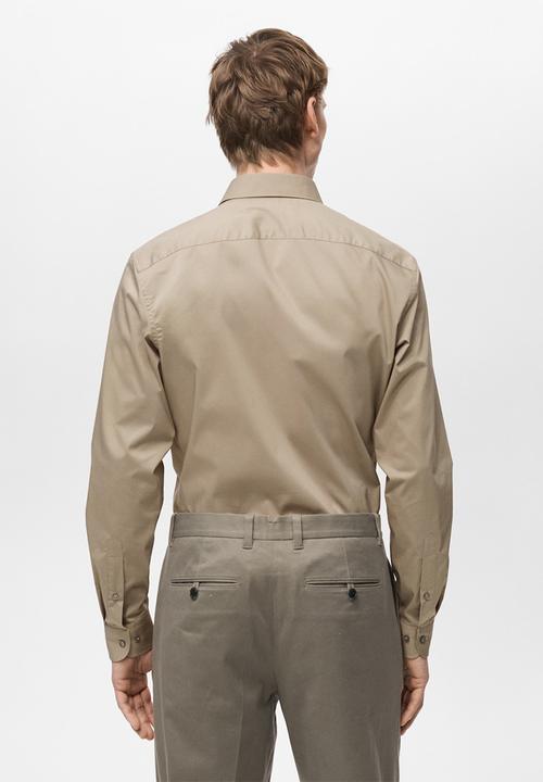 MANGO - Shirt play - light brown