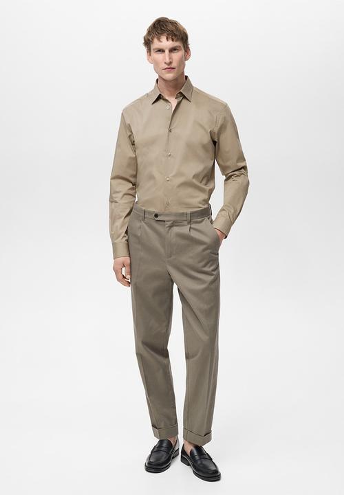 MANGO - Shirt play - light brown