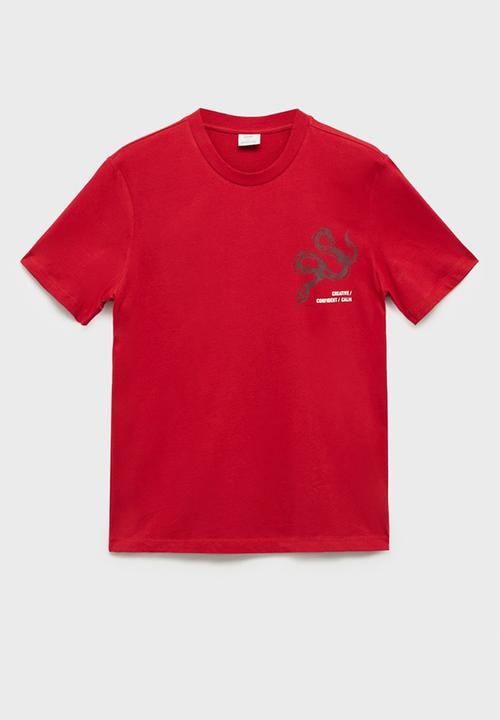 MANGO - T-Shirt Garter - Red