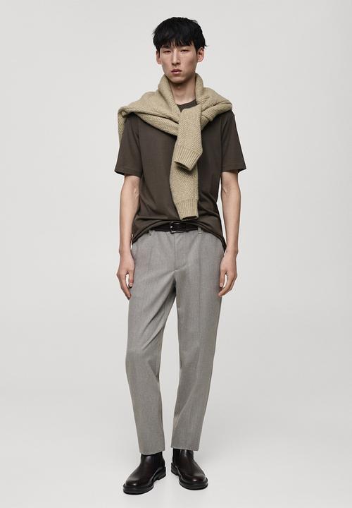 MANGO - T-Shirt below - dark grey 