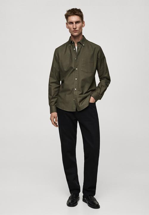 MANGO - Shirt oxford1 - khaki