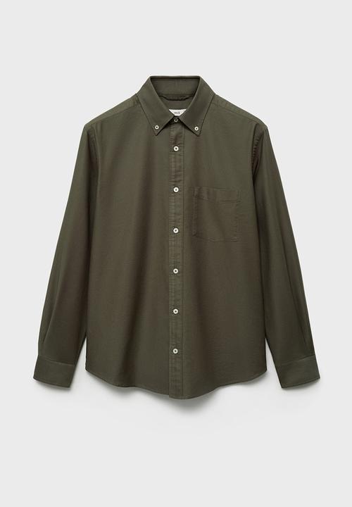 MANGO - Shirt oxford1 - khaki