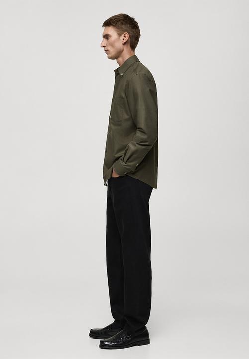 MANGO - Shirt oxford1 - khaki