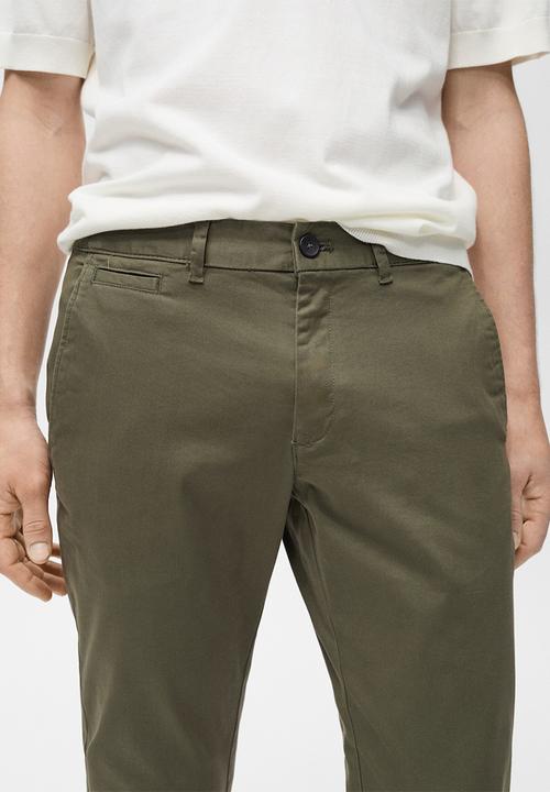 MANGO - Trousers Prato - Khaki