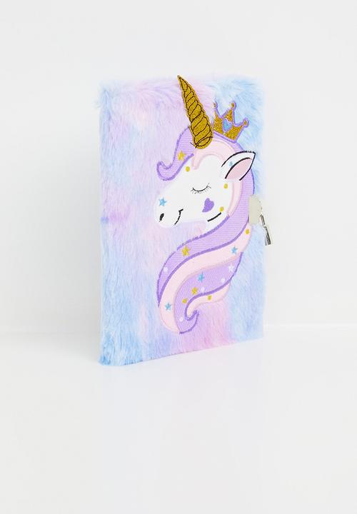 Pop Candy - Plush unicorn lock diary-multi