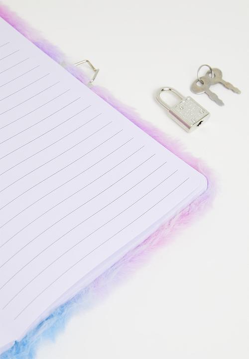 Pop Candy - Plush unicorn lock diary-multi