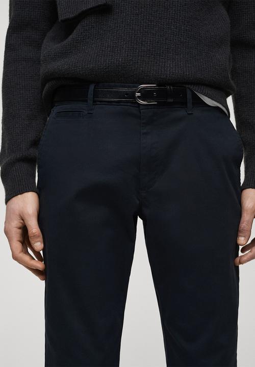MANGO - Trousers Prato  - Navy