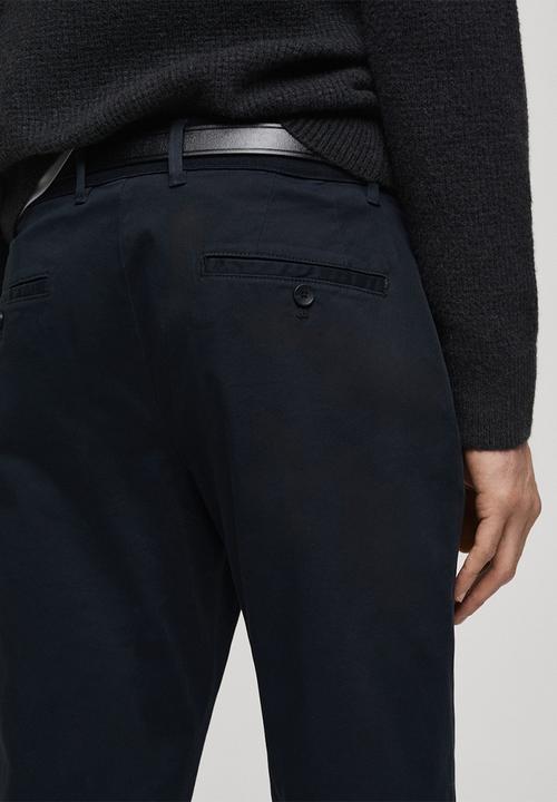 MANGO - Trousers Prato  - Navy