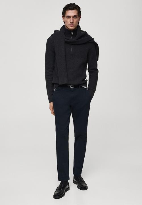 MANGO - Trousers Prato  - Navy