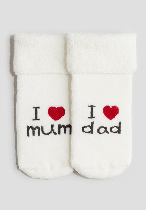 H&M - 2-Pack terry socks - White