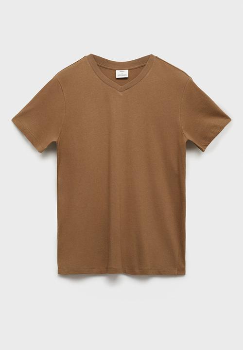 MANGO - T-Shirt Chelsea - Tobacco-Brown