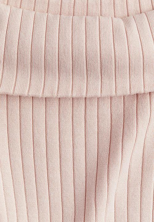 H&M - Rib-knit off-the-shoulder top - Pink
