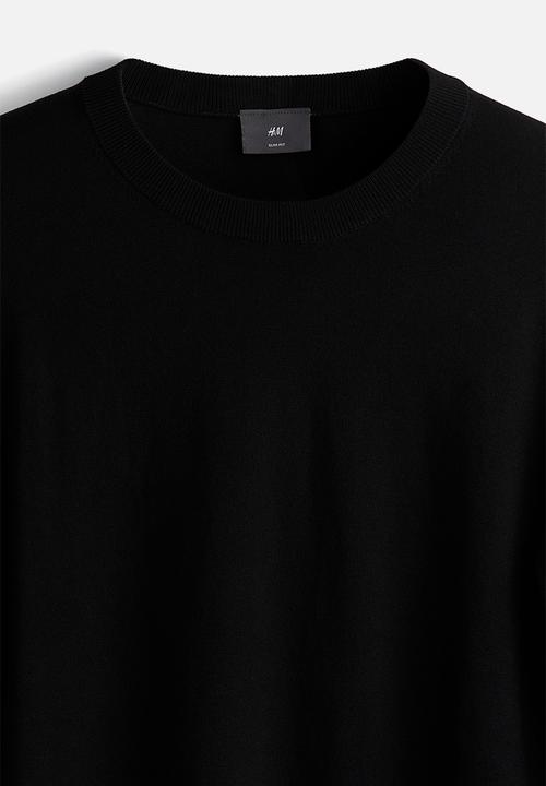 H&M - Slim fit fine-knit jumper - Black