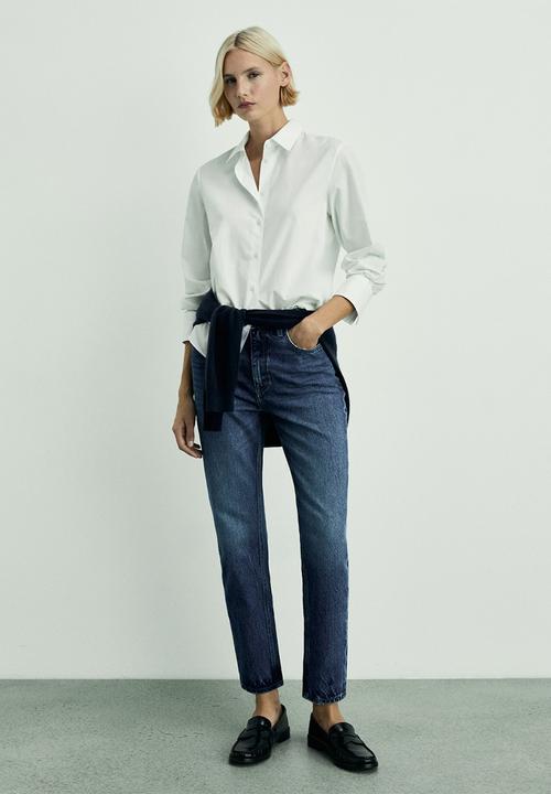 MANGO - Jeans mom2000 - open blue