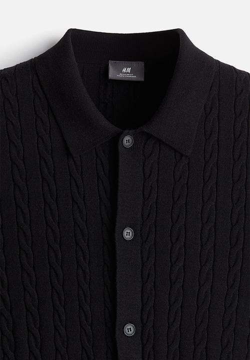 H&M - Regular fit cable-knit shirt - Black