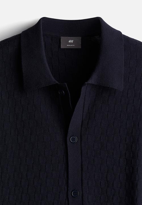 H&M - Regular fit textured-knit shirt - Blue