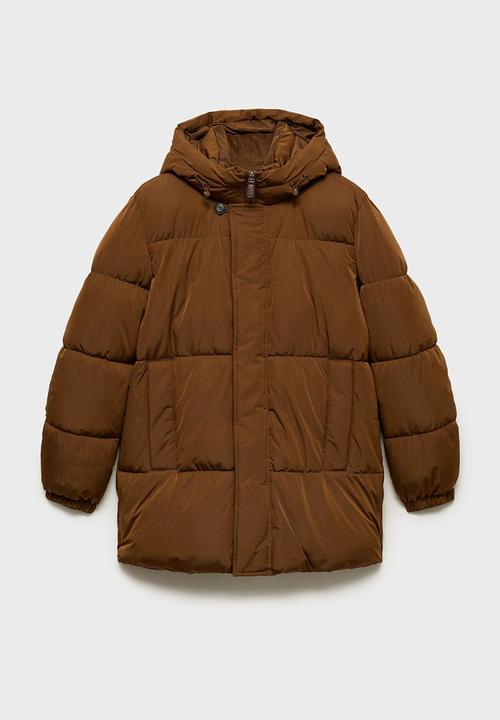 MANGO - Campi water-repellent hooded quilted anorak Jacket - Tobacco-Brown