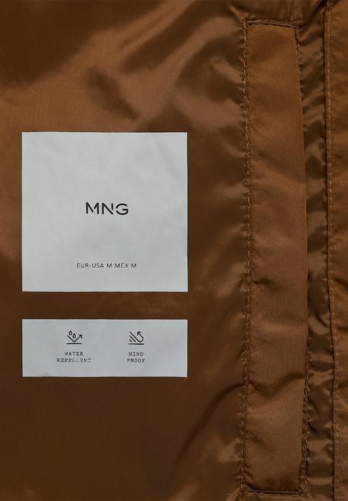 MANGO - Campi water-repellent hooded quilted anorak Jacket - Tobacco-Brown