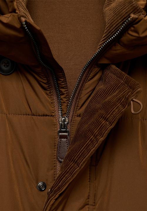 MANGO - Campi water-repellent hooded quilted anorak Jacket - Tobacco-Brown