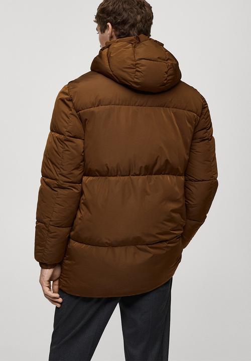 MANGO - Campi water-repellent hooded quilted anorak Jacket - Tobacco-Brown