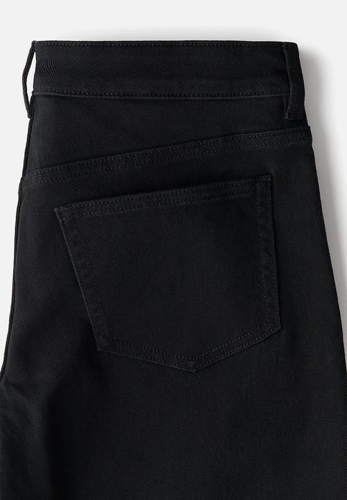 H&M - Low-waisted twill trousers - black