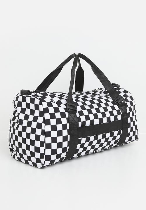 Pop Candy - checker board duffel bag - black & white 