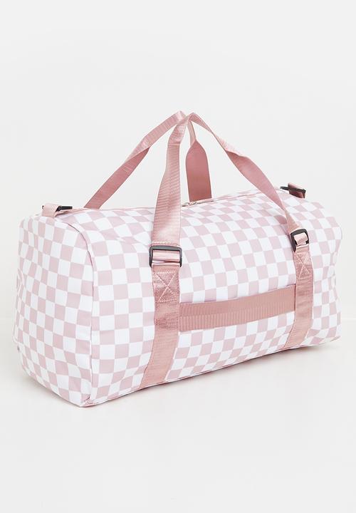 Pop Candy - checker board duffel bag - dusty pink