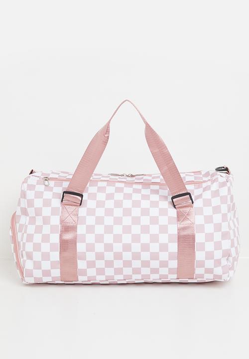 Pop Candy - checker board duffel bag - dusty pink