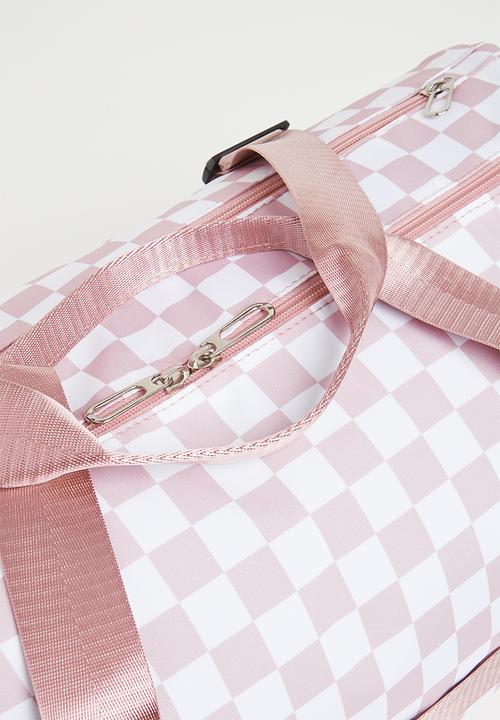 Pop Candy - checker board duffel bag - dusty pink