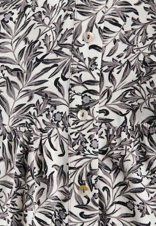 H&M - Oversized shirt dress - cream grey patterned 