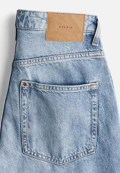 H&M - Curvy fit baggy high jeans - light denim blue